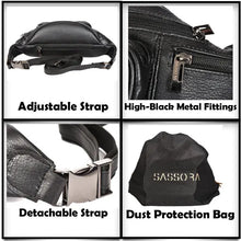Load image into Gallery viewer, Sassora Genuine Leather Medium Waist Bag For Men and Women
