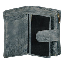 Load image into Gallery viewer, Sassora Genuine Leather Medium Green RFID Women Buckle Closure Wallet