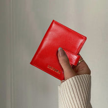 Load image into Gallery viewer, Sassora Genuine Leather Medium Size Red Unisex Business Card Holder
