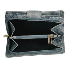 Load image into Gallery viewer, Sassora Genuine Leather Medium Green RFID Women Buckle Closure Wallet