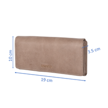 Load image into Gallery viewer, Sassora Leather Beige RFID Women Purse (10 Card Slots)