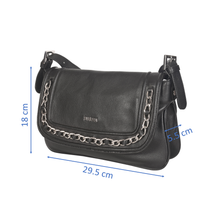 Load image into Gallery viewer, Sassora Genuine Premium Leather Black Shoulder Bag For Girls
