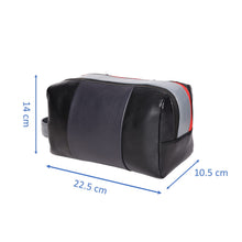 Load image into Gallery viewer, Sassora Genuine Leather Unisex Black Navy Grey Medium Size Travel Pouch