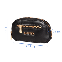 Load image into Gallery viewer, Sassora Genuine Leather Unisex Black Key Case
