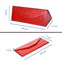 Load image into Gallery viewer, Sassora Genuine Premium Leather Unisex Foldable Red Spectacle Case