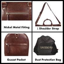 Load image into Gallery viewer, Sassora Premium Leather Brown Large Duffle Bag Without Wheels