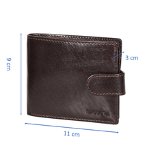 Load image into Gallery viewer, Sassora Genuine Leather Medium Dark Brown RFID Protected Men Wallet (7 Card Slots)