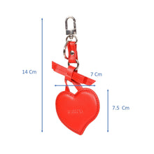 Load image into Gallery viewer, Sassora Genuine Leather Heart Shape Small Women Red Key Case
