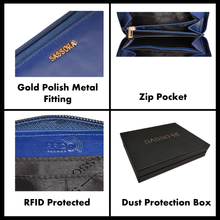 Load image into Gallery viewer, Sassora Genuine Leather Medium RFID Women Zip Around Wallet