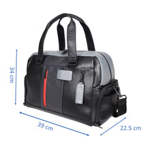 Load image into Gallery viewer, Sassora Genuine Premium Leather Black Grey Navy Large Travel Duffle Bag