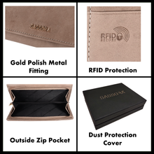 Load image into Gallery viewer, Sassora Leather Beige RFID Women Purse (10 Card Slots)