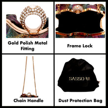 Load image into Gallery viewer, Sassora Genuine Leather Multi Color Party Clutch