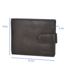 Load image into Gallery viewer, Sassora Genuine Leather Large Buckle Closure Black RFID Wallet for Men
