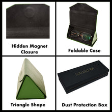 Load image into Gallery viewer, Sassora Genuine Leather Unisex Foldable Spectacle Case Sunglass Case