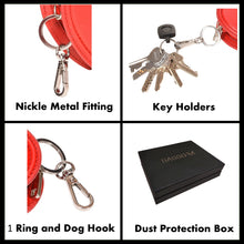 Load image into Gallery viewer, Sassora Genuine Leather Small Women Red Key Case For Your Valentine