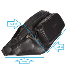 Load image into Gallery viewer, Sassora Genuine Leather Medium Waist Bag For Men and Women