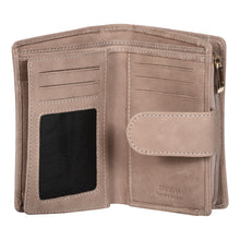 Load image into Gallery viewer, Sassora Genuine Leather Medium Size Beige RFID Protected Women Wallet (8 Card Slots)