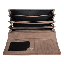 Load image into Gallery viewer, Sassora Leather Beige RFID Women Purse (10 Card Slots)