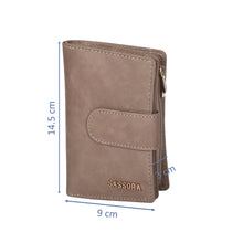 Load image into Gallery viewer, Sassora Genuine Leather Medium Size Beige RFID Protected Women Wallet (8 Card Slots)