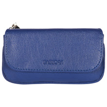 Load image into Gallery viewer, Sassora Genuine Leather Unisex Keycase &amp; Coin Pouch (Blue)
