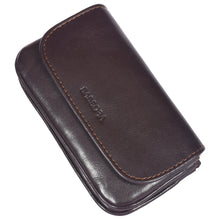 Load image into Gallery viewer, Sassora Genuine Leather Unisex Keycase &amp; Coin Pouch (Dark Brown)
