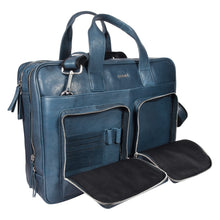 Load image into Gallery viewer, SASSORA Genuine Leather Messenger Bag for Men | 17 Inch Laptop Sleeve | Multiple Zip Compartments | Office &amp; Travel Briefcase