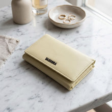 Load image into Gallery viewer, SASSORA Genuine Leather RFID Protected Women’s Tri-fold Travel Wallet with Kiss-Lock