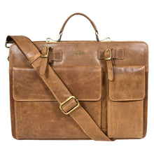 Load image into Gallery viewer, Sassora Premium Leather Large Laptop Messenger Bag For Men's