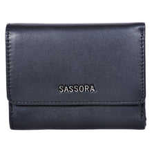 Load image into Gallery viewer, SASSORA Genuine Leather RFID Protected Women’s Compact Tri-fold Wallet