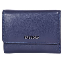 Load image into Gallery viewer, SASSORA Genuine Leather RFID Protected Women’s Compact Tri-fold Wallet