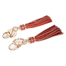 Load image into Gallery viewer, Sassora Premium Genuine Leather Tassel Fringe Keychain Gift Set - Pack Of 2