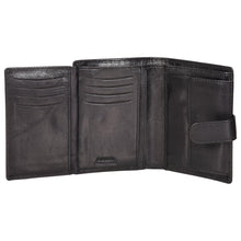 Load image into Gallery viewer, Sassora Genuine Leather Black RFID Large Notecase (12 Card Slots)