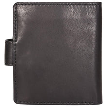 Load image into Gallery viewer, Sassora Genuine Leather Black RFID Protected Snap Closure Notecase