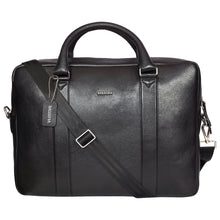 Load image into Gallery viewer, Sassora Genuine Leather Black Large Laptop Messenger Bag
