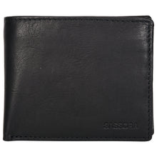 Load image into Gallery viewer, Sassora Genuine Leather Medium Black RFID Protected Gents Wallet