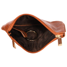 Load image into Gallery viewer, Sassora Genuine Leather Unisex Zip Closure Brown Key Case Holder
