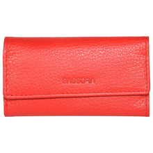 Load image into Gallery viewer, Sassora Genuine Leather Small Red Unisex Key Case