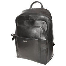 Load image into Gallery viewer, Sassora Genuine Leather Black Medium Laptop Backpack
