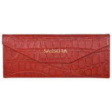Load image into Gallery viewer, Sassora Genuine Leather Red Unisex Foldable Spectacle Case