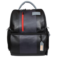 Load image into Gallery viewer, Sassora Genuine Leather Black Grey Navy men&#39;s Large Backpack with TSA Lock
