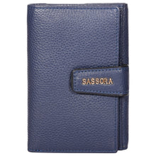 Load image into Gallery viewer, Sassora Premium Leather Navy Blue Medium Purse for Girls
