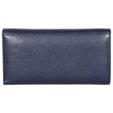 Load image into Gallery viewer, Sassora Premium Leather Navy Blue Large Ladies RFID Wallet