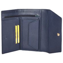 Load image into Gallery viewer, Sassora Premium Leather Navy Blue Large Ladies RFID Wallet
