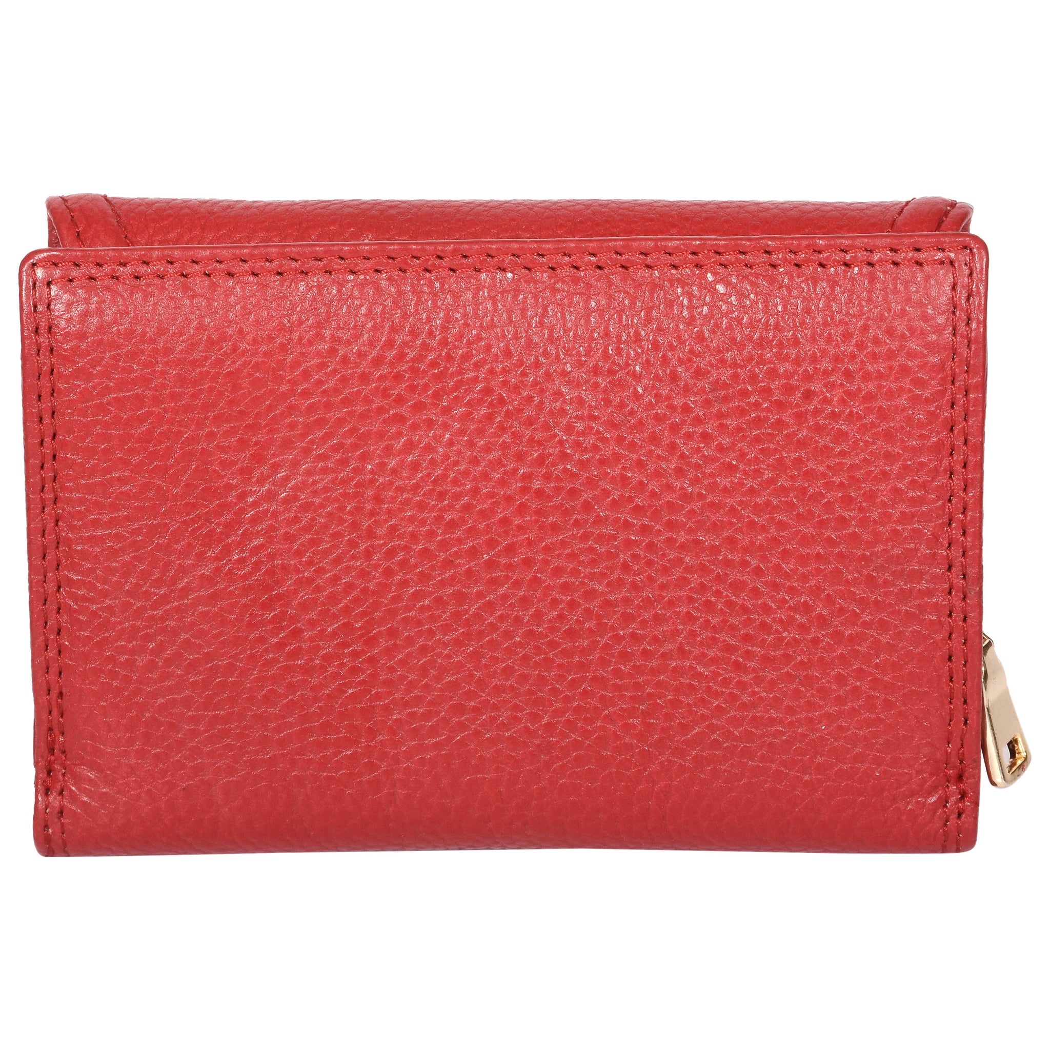 Sassora Premium Leather RFID Snap Closure Ladies Red Wallet