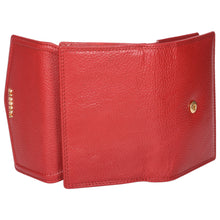 Load image into Gallery viewer, Sassora Premium Leather RFID Snap Closure Ladies Red Wallet