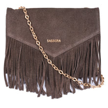 Load image into Gallery viewer, Sassora 100% Genuine Leather Suede Fringe Girl&#39;s Sling Bag