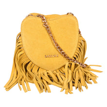 Load image into Gallery viewer, Sassora 100% Premium Leather Heart Shape Suede Small Sling Bag