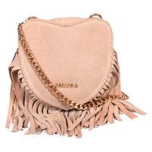 Load image into Gallery viewer, Sassora 100% Premium Leather Heart Shape Suede Small Sling Bag