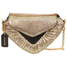 Load image into Gallery viewer, Sassora Genuine Leather Golden Color Small Party Sling Bag