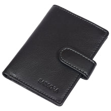 Load image into Gallery viewer, Sassora Genuine Leather RFID Bi Fold Button Closure Business Card Holder